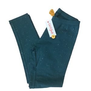 NWT! Cat & Jack green sparkle leggings